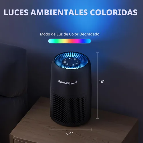 Vista 6 de Purificadores de aire para el hogar y dormitorio, AromaRoom H13 HEPA Purificador de aire con filtro para alergias, polen, humo, polvo, caspa