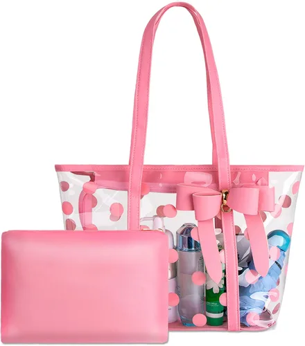 Vista 9 de Bolso de mano transparente impermeable de PVC para mujer, bolso de hombro, bolsa de playa, bolsa de trabajo de compras