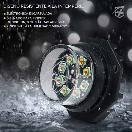 Vista 4 de Xprite Kit de luces estroboscópicas LED ámbar con 14 patrones de destello, montaje en superficie, faro trasero, parrilla intermitente