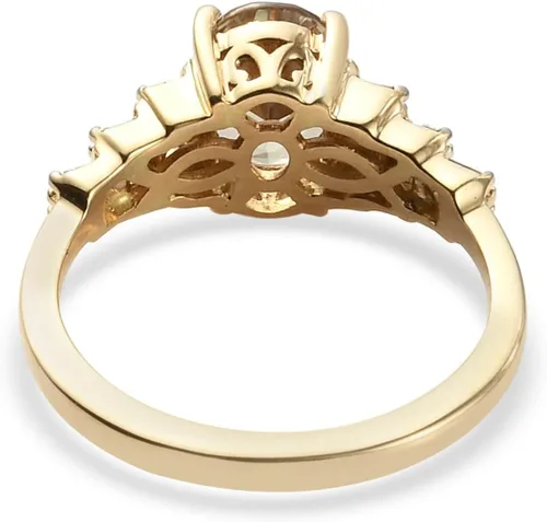 Vista 5 de ILIANA Gifts For Women 18K Yellow Gold AAA Turkizite Diamond Engagement Ring Ct 1.3 G-H Si1 Engagement Anniversary Wedding Promise