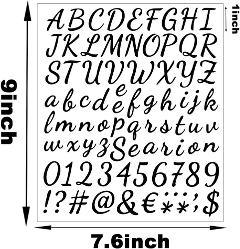 Vista 2 de ELANE 1296 piezas de 16 hojas de calcomanías de letras y números, calcomanías de letras impermeables para buzón, letras y números para fuera