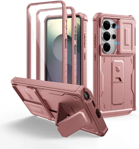 Vista 27 de Dexnor Funda para Samsung Galaxy S24 con Cubierta Deslizante Integrada para Cámara y Protector de Pantalla y Soporte, Funda Resistente a los Golpes