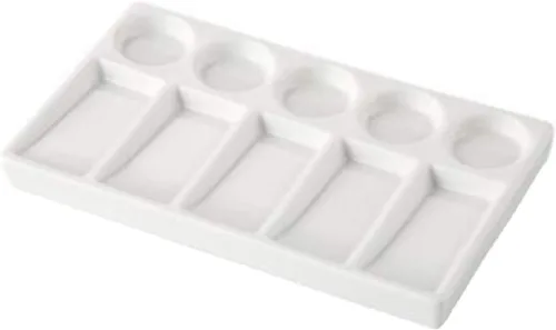 Vista 6 de Paleta de acuarela de cerámica, pintura de acuarela multirejilla, paleta de porcelana blanca, pintura profesional, suministros de cerámica adecuados