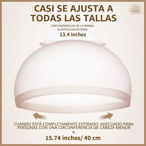 Vista 4 de Teenitor 20 gorras de peluca, gorra de peluca elástica fina y transparente, gorra de peluca transpirable para peluca de encaje frontal, gorras Beige