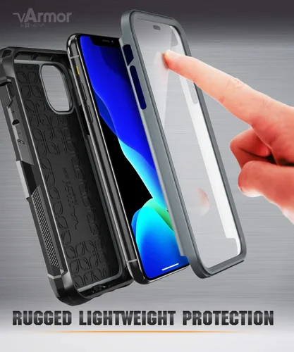 Vista 3 de VENA vArmor PRO - Funda de protección de cuerpo completo compatible con Apple iPhone 11 Pro (5.8 pulgadas 2019), funda resistente (grado militar)