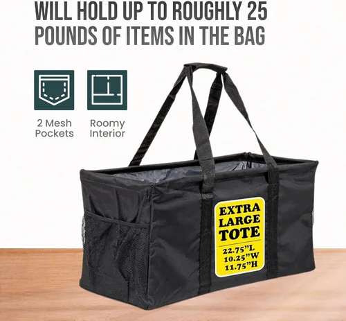 Vista 5 de Bolsa de utilidad extra grande de Lucazzi - Bolsa de playa grande plegable sobredimensionada, excelente para la piscina con marco resistente