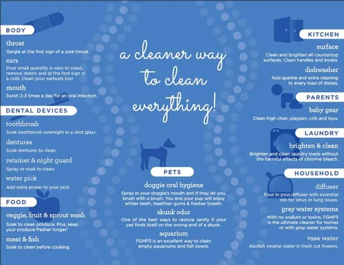 Vista 8 de Essential Oxygen, Peróxido de hidrógeno de grado alimenticio, 8 + 32 onzas líquidas, limpiador natural, 3%, spray de 1 a 8 onzas líquidas y 1