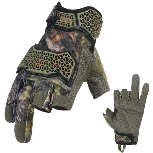 Vista 7 de AIGEVTURE Guantes de trabajo sin dedos para hombres, guantes de trabajo Framer, multiusos, ajuste de rendimiento, transpirables, duraderos