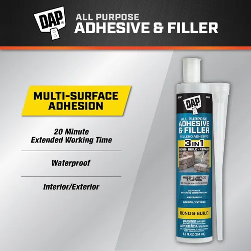 Vista 2 de DAP Adhesivo y relleno multiusos, gris, 8.6 onzas (7079828000)