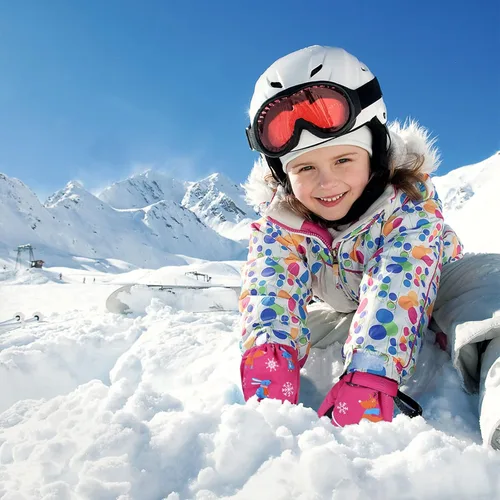 Vista 4 de Guantes de invierno impermeables para niños pequeños, guantes de esquí de vellón cálido para nieve, para bebé niño y niña, clima frío