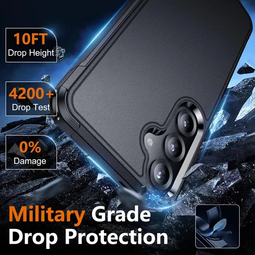 Vista 3 de SPIDERCASE Funda diseñada para Samsung Galaxy S25, [protección contra caídas de grado militar de 10 pies], paquete de 2
