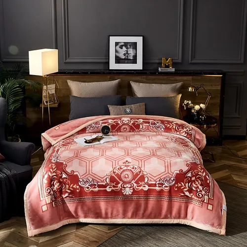 Vista 10 de LGYKUMEG Manta pesada de visón coreano, tamaño Queen de 79 x 91 pulgadas, sedosa suave y cálida, manta de cama Raschel reversible de 2 capas, 9
