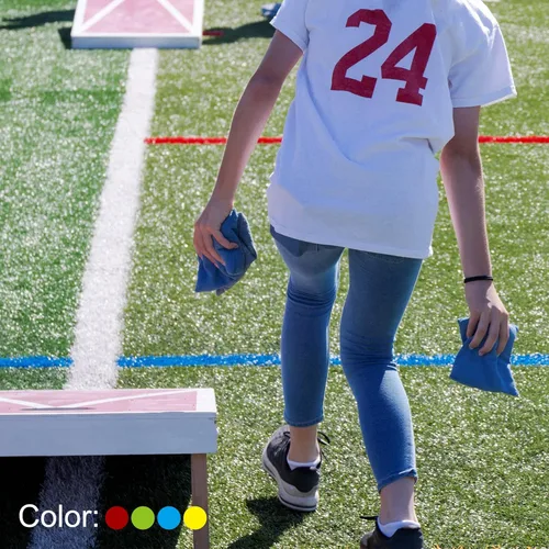 Vista 5 de PATIKIL Juego de 4 bolsas de frijoles para cornhole, paquete de 4 bolsas de arena de lona para carnaval, al aire libre, patio, fiesta, juego