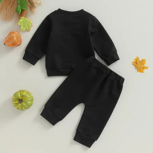 Vista 68 de Karwuiio Conjunto de disfraz de Halloween para bebé, sudadera de manga larga y pantalones para otoño