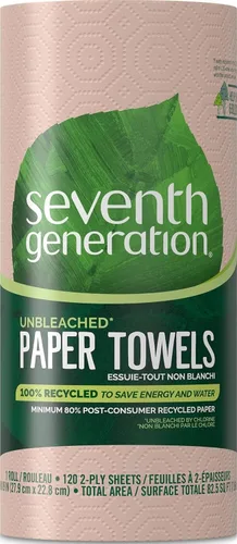 Vista 9 de Seventh Generation Toallas de papel sin blanquear, 100% papel reciclado, 6 unidades, paquete de 4