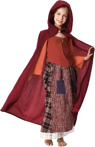 Vista 3 de Winifred Sanderson Mary Sanderson Sarah Sanderson Capa Capa de Halloween con capucha para niñas pequeñas