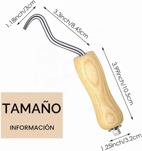 Vista 2 de Therwen 4 piezas de alambre Twister con mango de madera Herramienta de mano de acero para torcer de alambre de hormigón