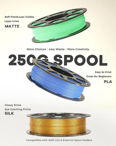Vista 2 de Paquete de filamento PLA de 0.069 pulgadas, 8 colores vibrantes, apto para Pla Bundle-250gx8-112020006
