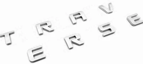 Vista 5 de Juego de 3 calcomanías de repuesto para puerta delantera y portón elevable, placa de identificación 3D con logotipo, para el exterior de Traverse