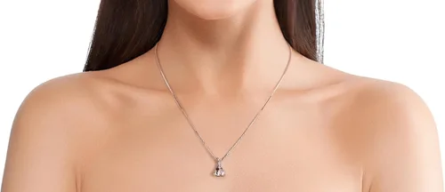 Vista 2 de Peora Colgante solitario de morganita y diamante genuino para mujer, oro rosa de 14 quilates, 1.75 quilates, 0.315 in en forma de billón, Oro Gema