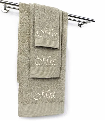 Vista 13 de Kaufman - Juego de toallas de baño bordadas personalizadas de calidad de hotel, toalla de mano y toallas para los dedos, 100% algodón para baño