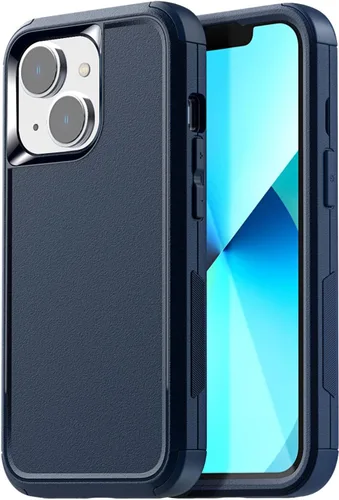 Vista 18 de AICase para iPhone 13/iPhone 14 con funda con clip para cinturón, protector de pantalla, funda protectora resistente de grado militar, protección