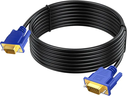 Vista 10 de Cable VGA a VGA de 6 pies, VGA a VGA para monitor de computadora, cable de computadora 1080P Full HD macho a macho, cable blindado HD15, cable