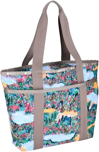 Vista 2 de LeSportsac Scenic Brush - Bolsa de viaje con cremallera, estilo 3867, color E554, flores silvestres vibrantes y paisajes relajantes ingeniosamente