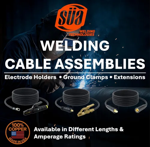 Vista 8 de SÜA - Conjunto de cables de soldadura de 200 amperios - Conector Dinse 35-70 - Cable de cobre 100% AWG # 2 (15 pies cada plomo)