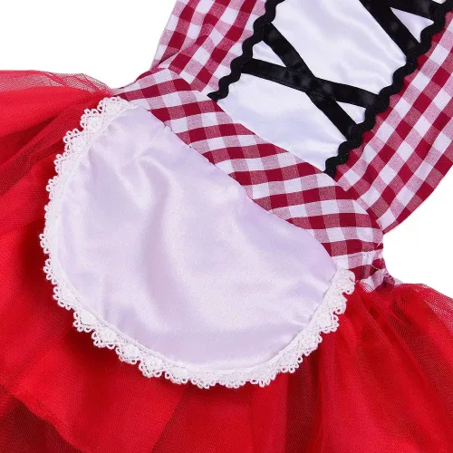 Vista 4 de Disfraz de capucha roja para bebé para Halloween fiesta de Navidad vestido de sol capa con capucha conjunto de 2 piezas Rojo