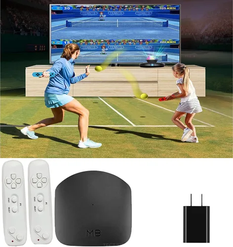 Vista 2 de Consola de juegos de TV con más de 200 juegos, consola de videojuegos portátil para niños, sistema de juego con juego de pistola AR para niños, 2