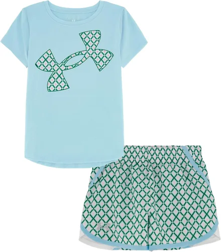 Vista 35 de Under Armour Conjunto de camiseta y pantalones cortos de manga corta de 2 piezas para niña Soft Fabric for Everyday Comfort, Breathable, Lightweight