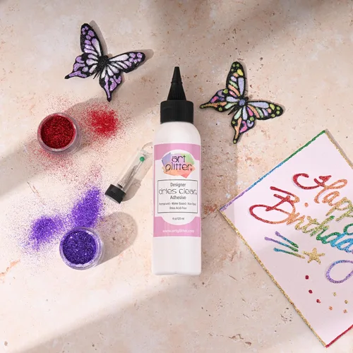 Vista 6 de Art Institute Glitter Designer Dries Clear Glue, 4oz with Metal Tip & Pin