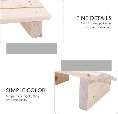 Vista 3 de Reposapiés de madera para debajo del escritorio, reposapiés de oficina inclinado para el hogar y el trabajo, diseño ergonómico para aliviar el dolor