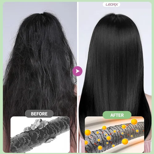 Vista 2 de leorx - Paquete de 2 champús de tinte para el cabello negro, 3 en 1, tinte de champú para cobertura de canas, coloración herbaria instantánea