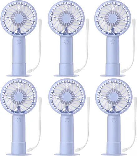 Vista 29 de Tujoe Mini ventilador de mano potente de 3 velocidades, ventilador personal pequeño portátil recargable con base USB para mujeres, maquillaje