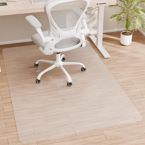 Vista 14 de Tapete para Silla de Oficina para Piso de Madera Dura, 48" x 30" Tapete de Vinilo Transparente para Silla de Escritorio Protector de Piso para Silla