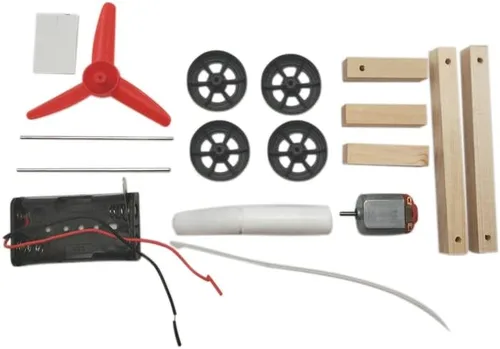 Vista 2 de ZCZQC Kit de experimento científico de madera modelo monoplano eléctrico aerodinámico coche educativo DIY investigación científica Tutoriales