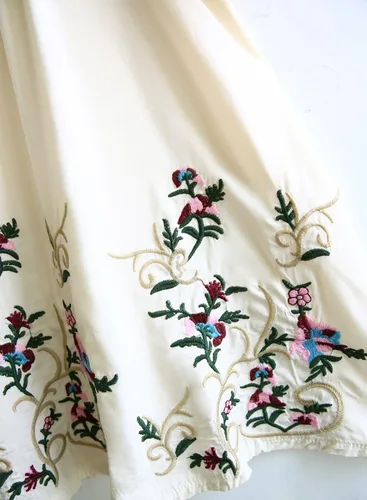 Vista 3 de Futurino - Mini vestido con bordado bohemio túnica floral holgada para mujer