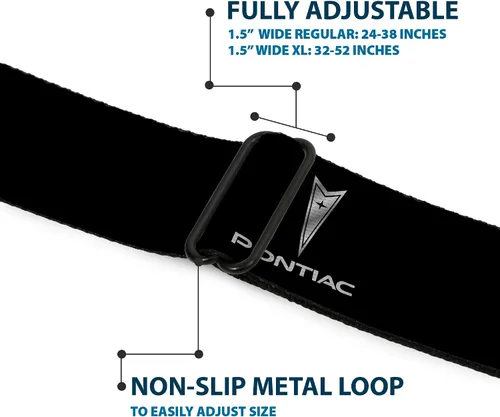 Vista 8 de Buckle-Down Cinturón de seguridad - Pontiac BlackSilver Logo REPEAT - 1.0" Ancho - 20-36 pulgadas de largo
