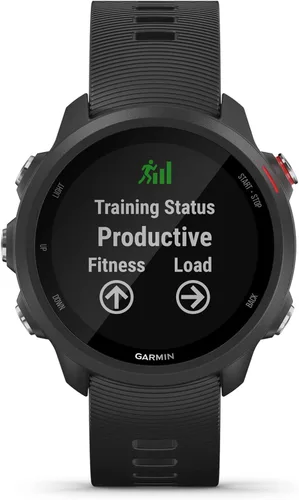 Vista 2 de Garmin Forerunner 245 Music GPS Running Smartwatch, con música y funciones de correr y entrenamiento, banda negra