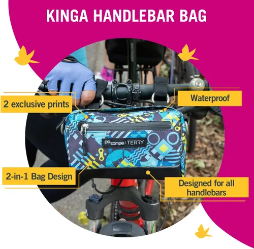 Vista 2 de Po Campo Kinga Bolsa para manubrio 2 – Canastas de almacenamiento de bicicletas duraderas e impermeables para montaje frontal, bolsas compactas