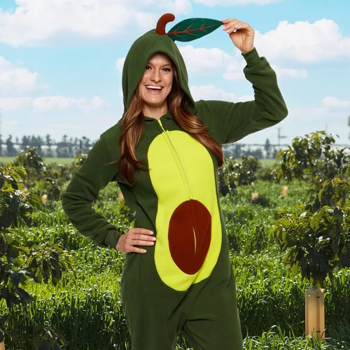 Vista 2 de Slim Pineapple and Avocado Adult Onesie - Food Halloween Costume - One Piece Cosplay Suit for Adults Women and Men FUNZIEZ