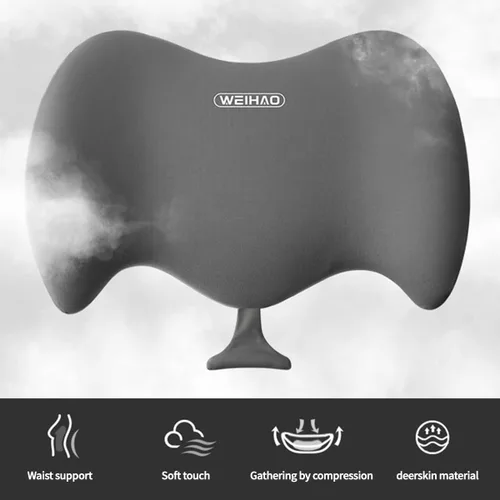 Vista 4 de Almohada de apoyo lumbar, almohada lumbar de espuma viscoelástica para aliviar el dolor de espalda, almohada lumbar ergonómica aerodinámica