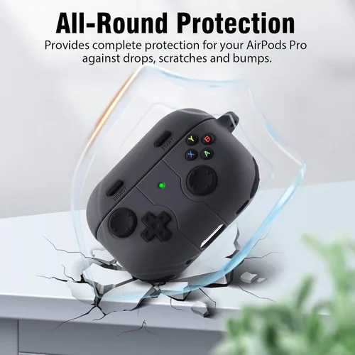 Vista 9 de Funda para AirPod Pro 2, KOREDA - Funda protectora de silicona con llavero para Airpods Pro de 1ª/2ª