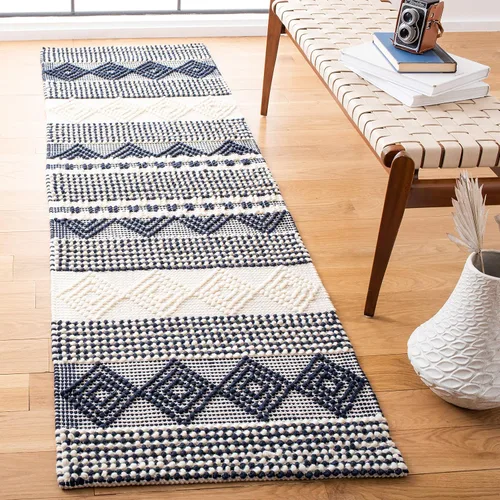 Vista 16 de SAFAVIEH Natura Collection - Alfombra decorativa de 2 x 3 pies, color beige y marfil, hecha a mano de lana tribal marroquí y algodón, ideal