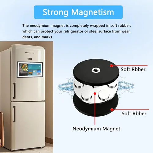 Vista 3 de Soporte magnético para refrigerador compatible con Show 15, sin soporte para taladro