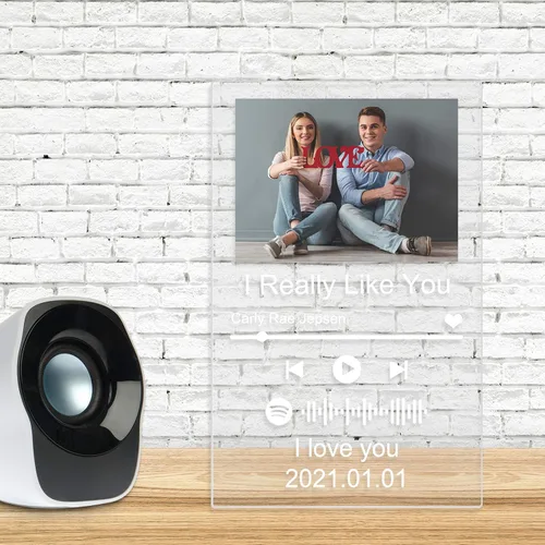 Vista 7 de Spotif Glass Art - Álbum de fotos de acrílico personalizado para el día de la madre, 3.9 x 5.5 in