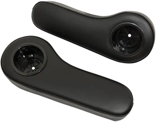 Vista 2 de Juego de 2 cojines universales para asiento trasero de carrito de golf, color negro con portavasos