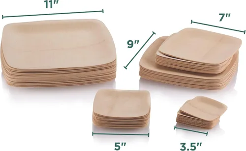 Vista 7 de Bambu Paquete de platos de bambú desechables de 100 a 5 pulgadas, productos biodegradables ecológicos, platos desechables de bambú para fiestas